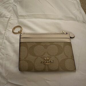Coach Signature Card Holder Beige